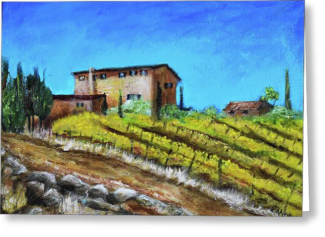 Fall Vineyard, France 'en plein air - Greeting Card