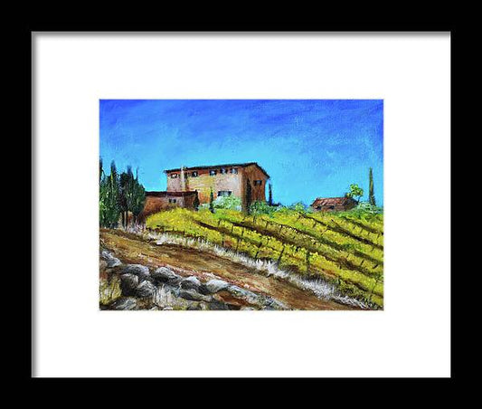 Fall Vineyard, France 'en plein air - Framed Print