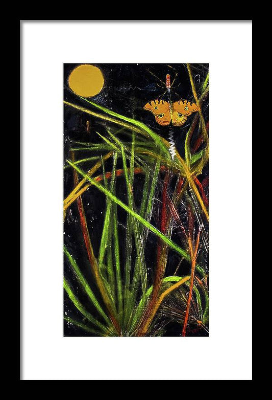 Harvest Moon - Spider signed, Drayton Island series - Framed Print