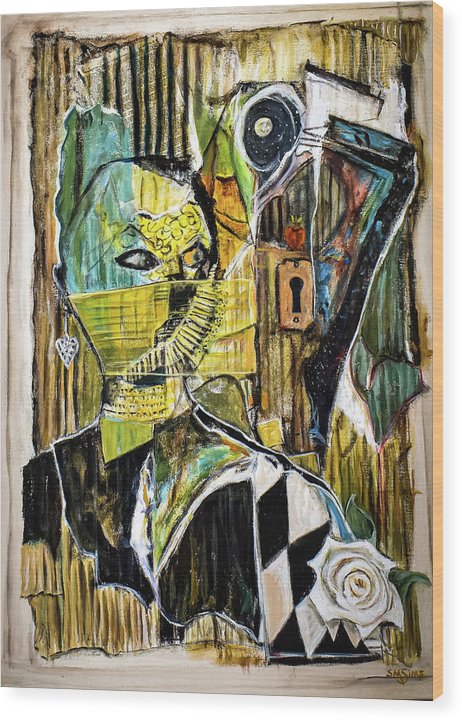 Inspired by The Door collage - Wood Print