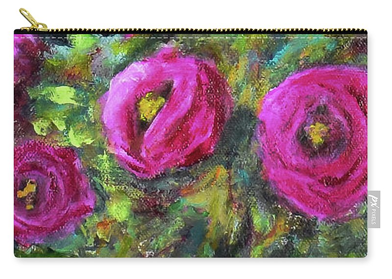Ladybug and Pink Roses - Zip Pouch