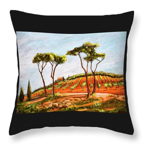 Last Look at the Villa- Tuscany, Italy - Throw Pillow