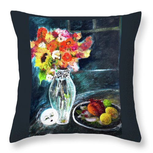 Moon in Hiding-open window series - Throw Pillow