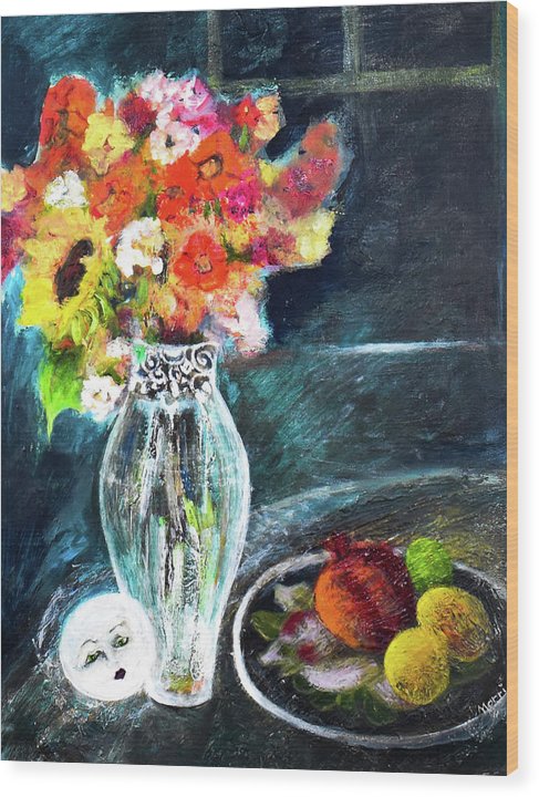 Moon in Hiding-open window series - Wood Print