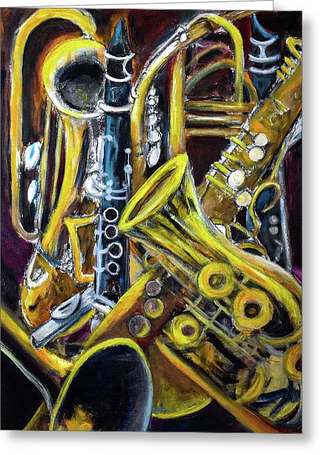 Musical Instruments, Interwoven # 1 - Greeting Card