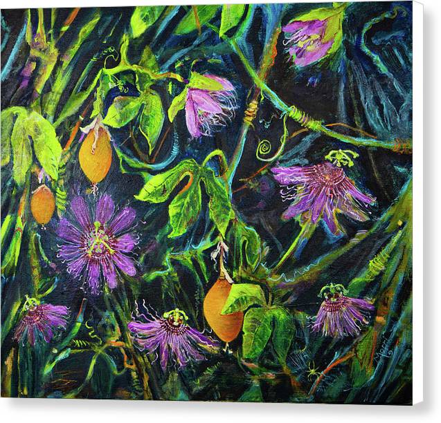 Passion Flower Vine - Wildflower series - Canvas Print