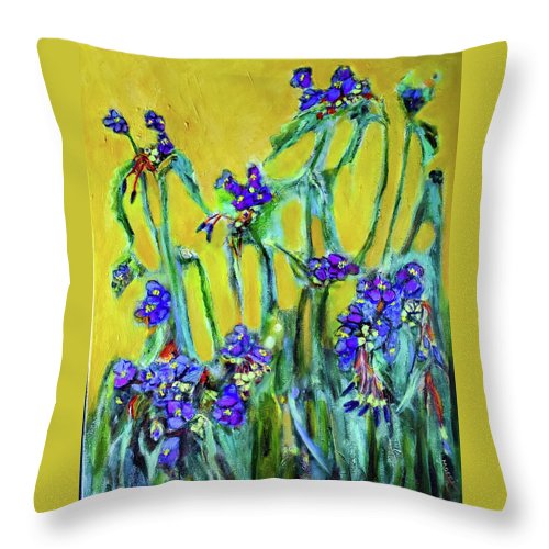 Spiderworts Wildflower - Throw Pillow