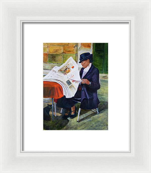 The Contessa and the Cat - Framed Print