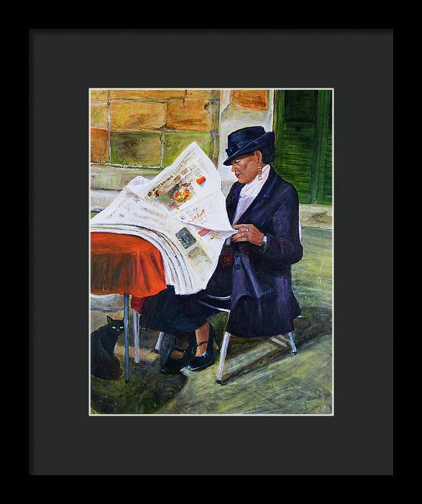 The Contessa and the Cat - Framed Print