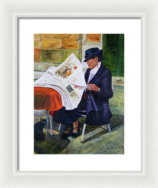 The Contessa and the Cat - Framed Print