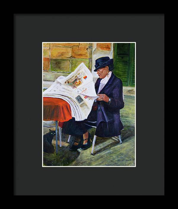 The Contessa and the Cat - Framed Print