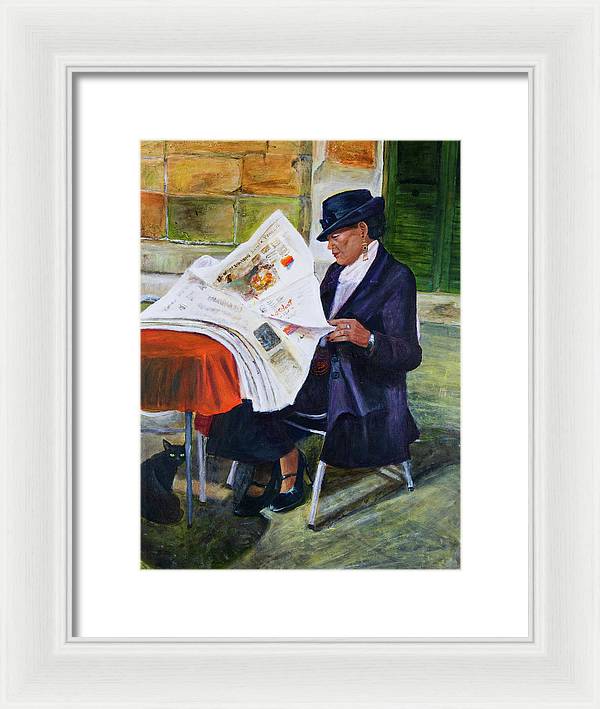 The Contessa and the Cat - Framed Print