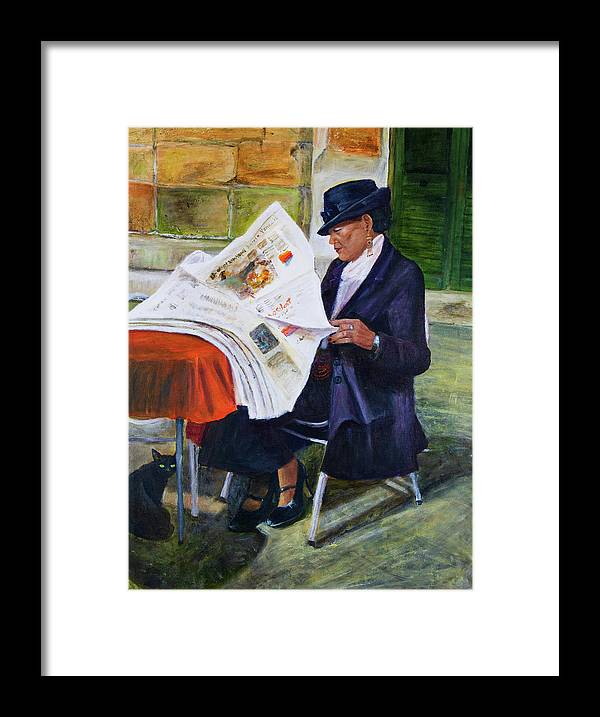 The Contessa and the Cat - Framed Print