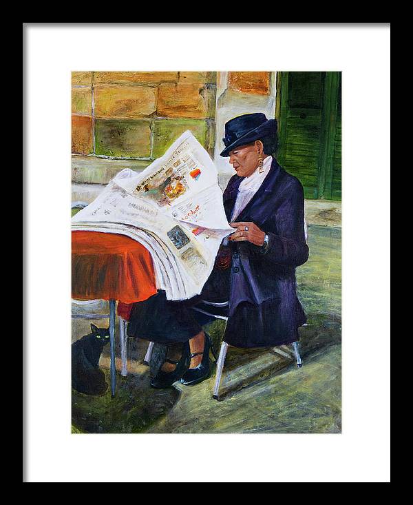 The Contessa and the Cat - Framed Print