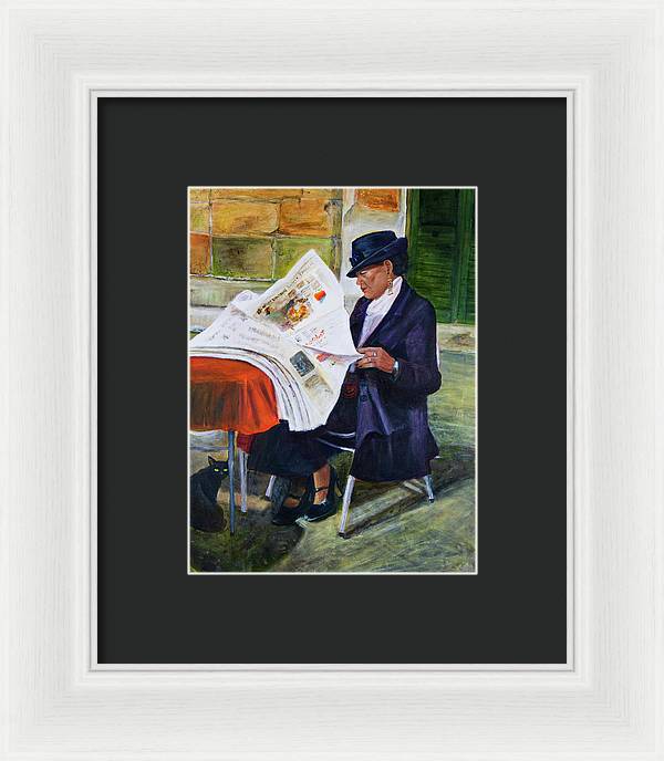 The Contessa and the Cat - Framed Print