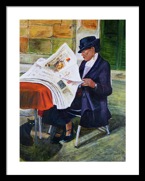 The Contessa and the Cat - Framed Print