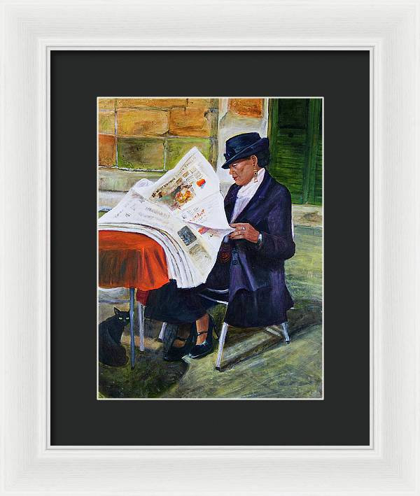 The Contessa and the Cat - Framed Print