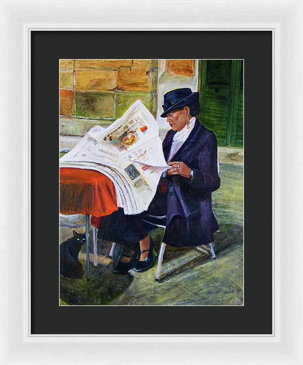 The Contessa and the Cat - Framed Print