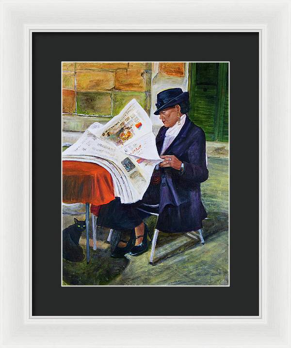 The Contessa and the Cat - Framed Print