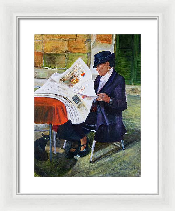 The Contessa and the Cat - Framed Print