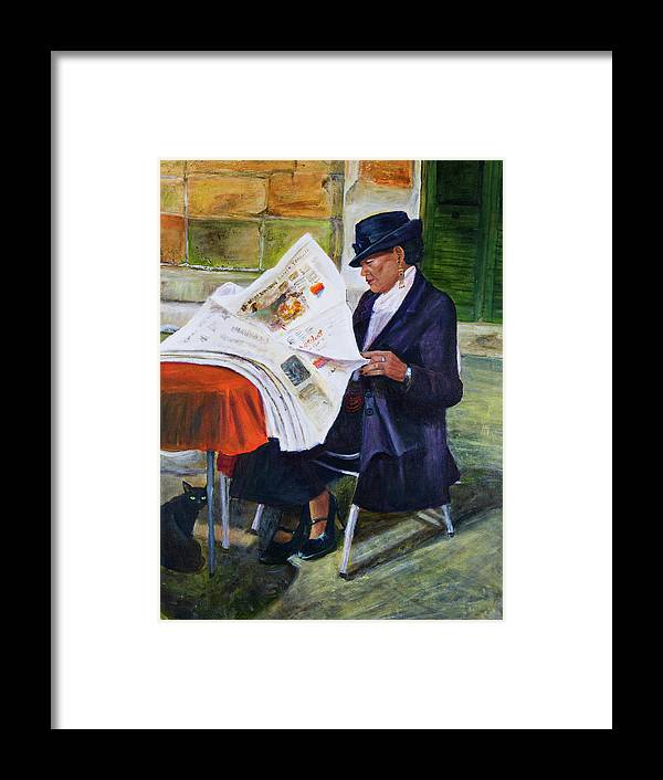 The Contessa and the Cat - Framed Print