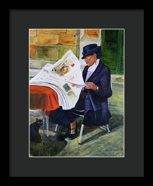 The Contessa and the Cat - Framed Print