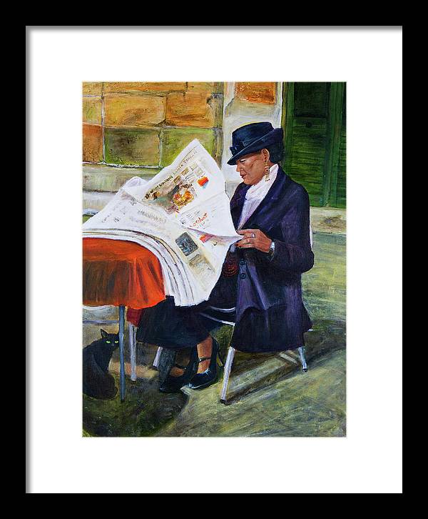 The Contessa and the Cat - Framed Print