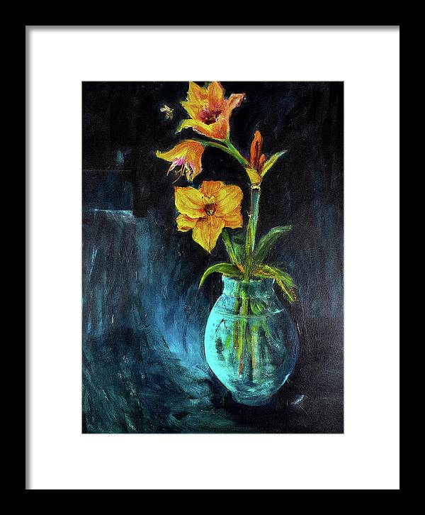 The Runaway Bee, he may have to spend the night - Open Window series - Framed Print