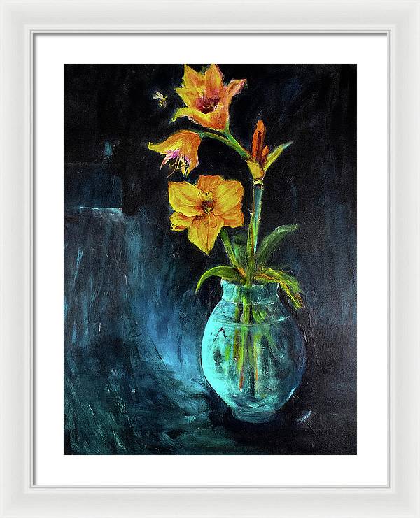 The Runaway Bee, he may have to spend the night - Open Window series - Framed Print