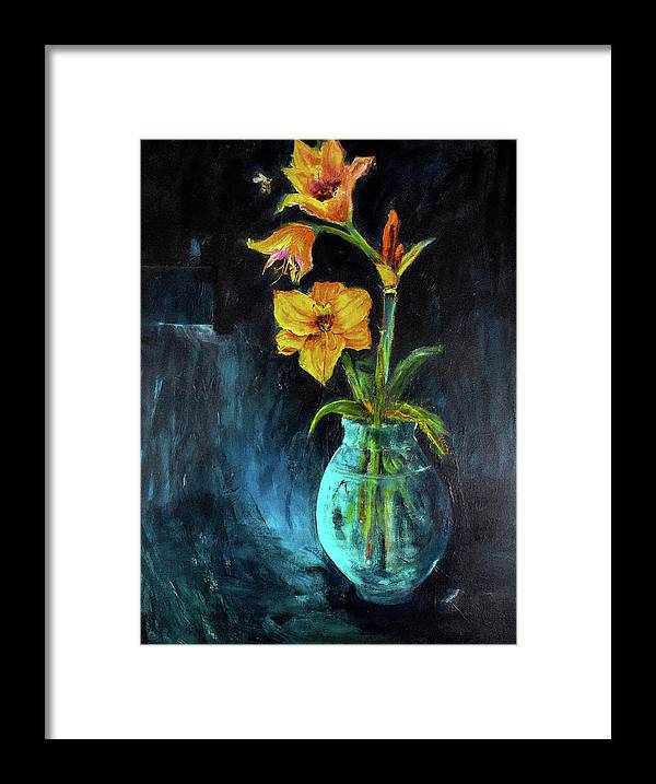 The Runaway Bee, he may have to spend the night - Open Window series - Framed Print