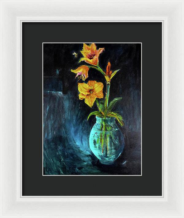 The Runaway Bee, he may have to spend the night - Open Window series - Framed Print