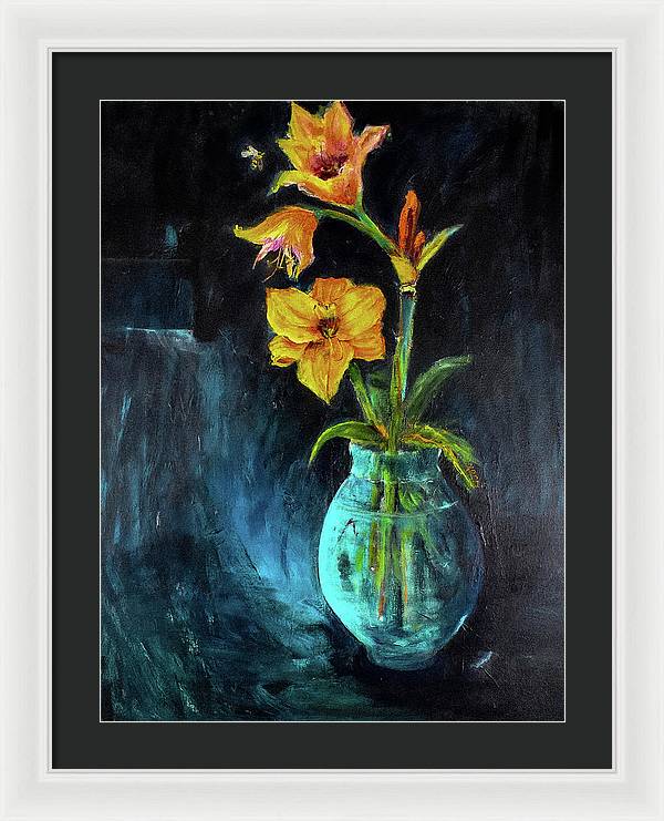 The Runaway Bee, he may have to spend the night - Open Window series - Framed Print