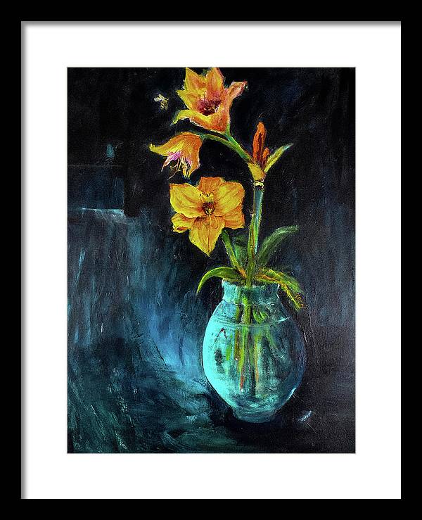 The Runaway Bee, he may have to spend the night - Open Window series - Framed Print