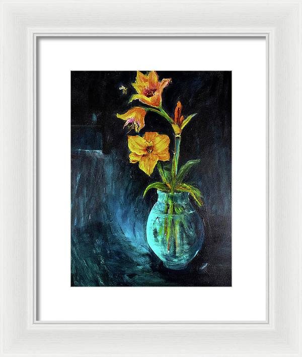 The Runaway Bee, he may have to spend the night - Open Window series - Framed Print