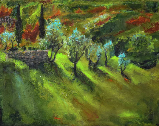 Tuscan  Hillside 'en plein air - Art Print