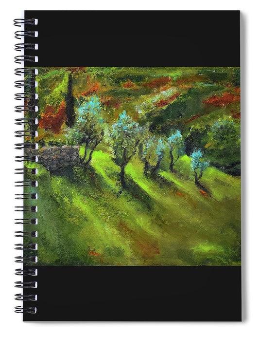 Tuscan  Hillside 'en plein air - Spiral Notebook