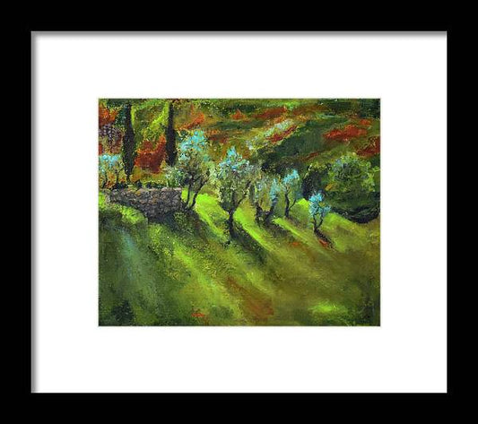 Tuscan  Hillside 'en plein air - Framed Print