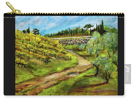 Vineyard Road - Tuscany, Italy 'en plein air - Zip Pouch