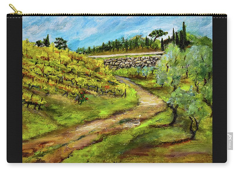 Vineyard Road - Tuscany, Italy 'en plein air - Zip Pouch