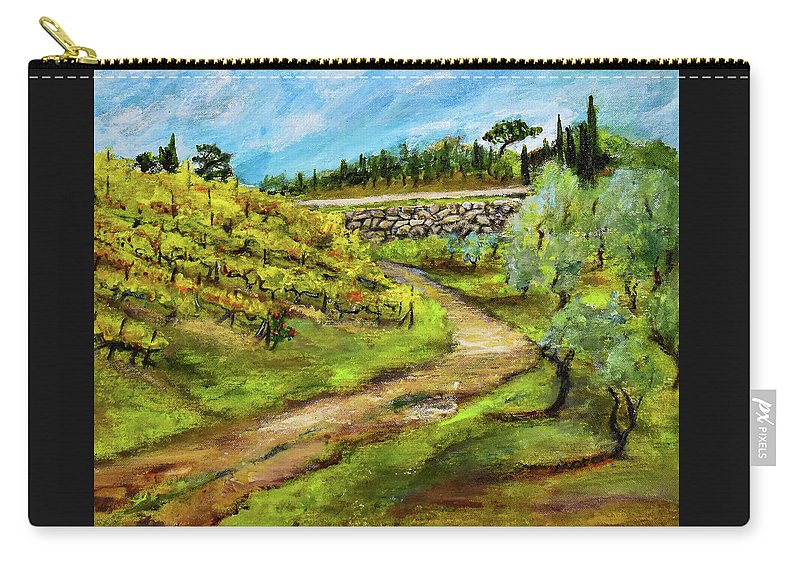 Vineyard Road - Tuscany, Italy 'en plein air - Zip Pouch