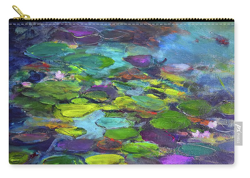 Water Lilies, Shades of Purple - Zip Pouch