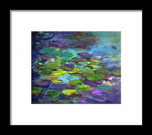 Water Lilies, Shades of Purple - Framed Print