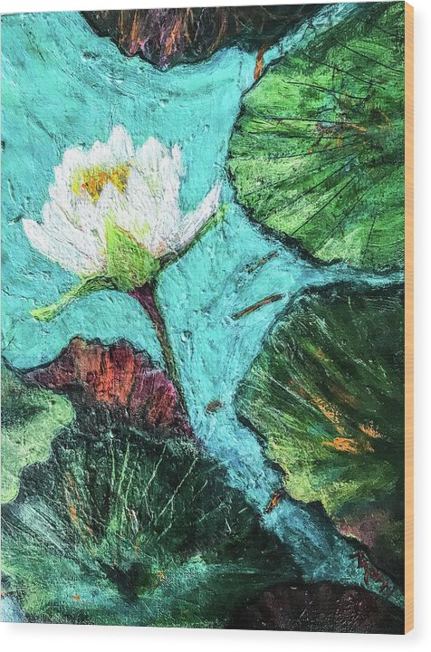 Water Lily Solo, #2 - Wood Print