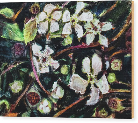 Wild Blackberry Vines - Wood Print