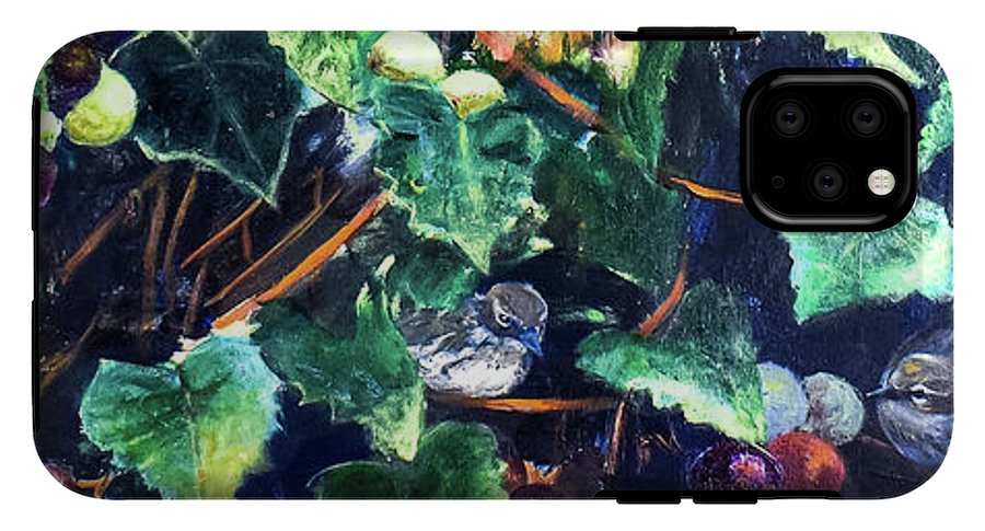 Yellow-rumped Warbler Within Muscadines - Phone Case