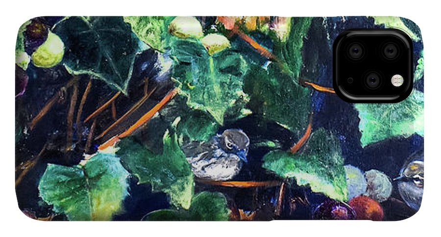 Yellow-rumped Warbler Within Muscadines - Phone Case