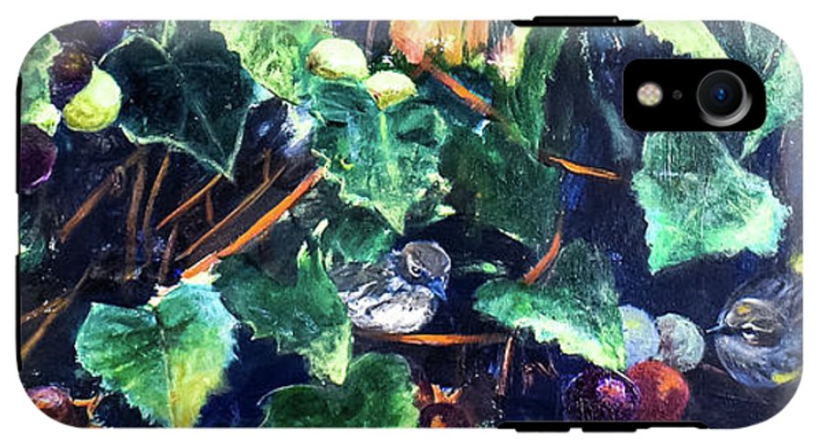 Yellow-rumped Warbler Within Muscadines - Phone Case