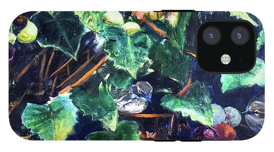 Yellow-rumped Warbler Within Muscadines - Phone Case