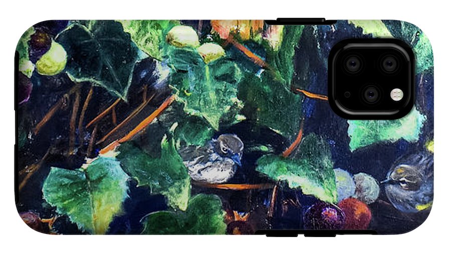 Yellow-rumped Warbler Within Muscadines - Phone Case