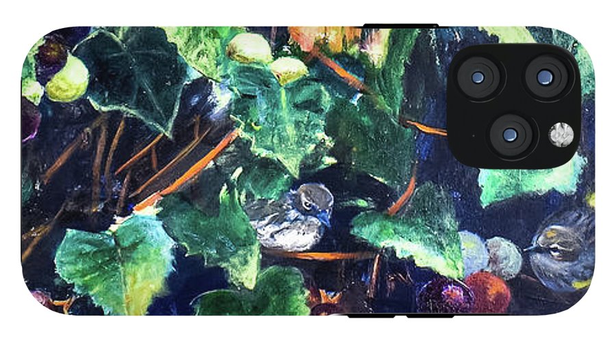 Yellow-rumped Warbler Within Muscadines - Phone Case